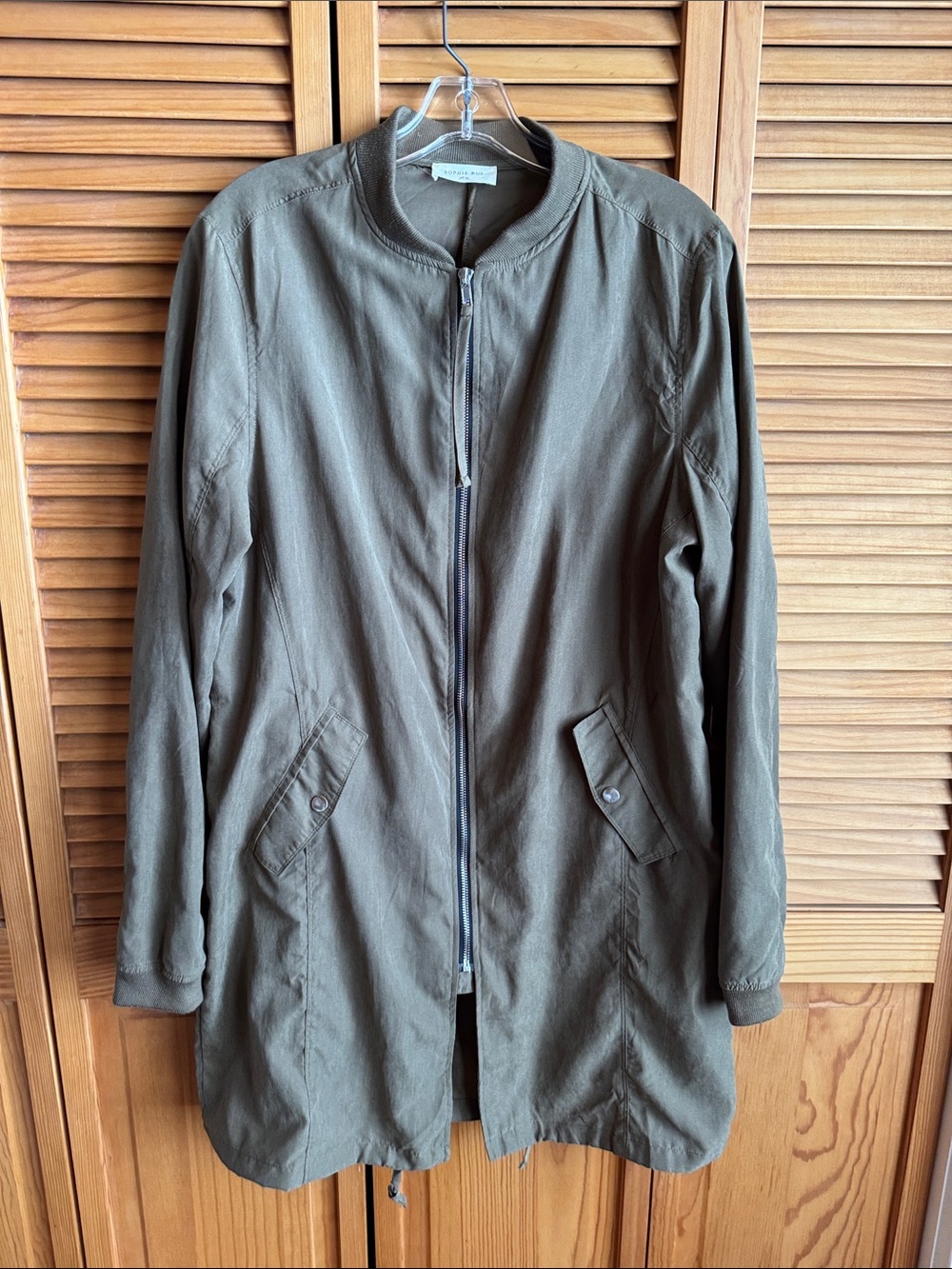 Duster by Sophie Rue that’s Light and awesome Olive Green that feels like suede!
